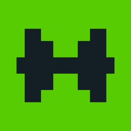 Pixel Workout app icon — a pixel-art dumbbell on green